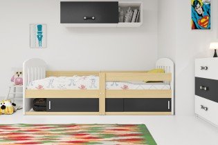 BMS Group - Otroška postelja Classic-1 - 80x160 cm - bor/črna
