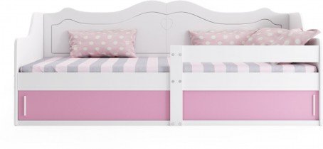 BMS Group - Otroška postelja Julka - 80x160 cm - bela/roza