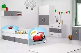 Otroška postelja Luki-1 - 80x160 cm - bela/Auto