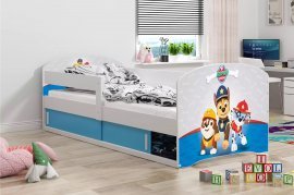 Otroška postelja Luki-1 - 80x160 cm - bela/Psi patrol