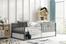 Otroška postelja Smart - 80x160 cm - grafit/bela