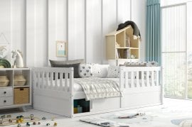 Otroška postelja Smart - 80x160 cm - bela/bela