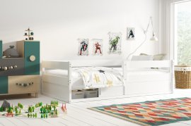 Otroška postelja Hugo - 80x160 cm - bela/bela
