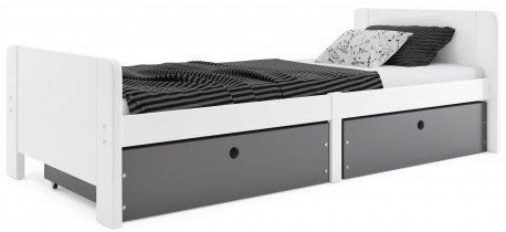 BMS Group - Otroška postelja Arek - 80x200 cm - bela/grafit