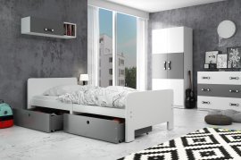 Otroška postelja Arek - 80x200 cm - bela/grafit