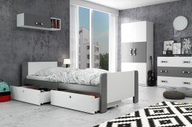 BMS Group - Otroška postelja Arek - 80x200 cm - grafit/bela