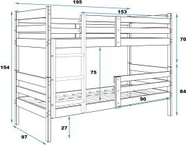 BMS Group - Pograd Eryk - 90x200 cm - bor