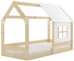 BMS Group - Otroška postelja Domek z daszkom - 80x160 cm - bor/bela