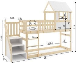 BMS Group - Pograd antresola nizka Domek s stopničkami - 90x200 cm