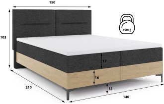 BMS Group - Boxspring postelja Imperial - 140x200 cm
