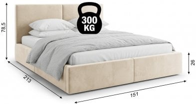 BMS Group - Dvižna postelja Hilton 2 - 140x200 cm - kašmir