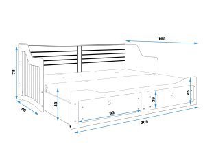 BMS Group - Postelja transformer Grand - 80x200 ali 160x200 cm - bela