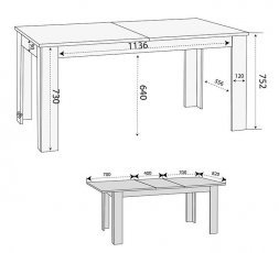 Raztegljiva miza Mocca ST 14001-002