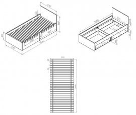 ML Meble - Postelja Drop 17 - 90x200 cm