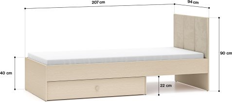 ML Meble - Otroska postelja Mevel 08 - 90x200 cm