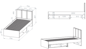 ML Meble - Otroska postelja Mevel 08 - 90x200 cm