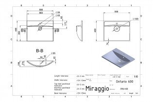 Miraggio - Nadpultni umivalnik Ontario 600