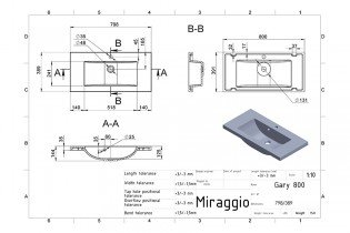 Miraggio - Nadpultni umivalnik Gary 800
