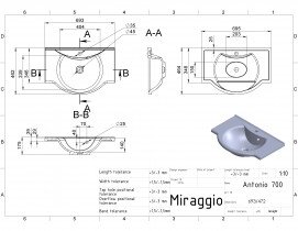 Miraggio - Nadpultni umivalnik Antonio 700