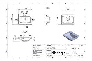 Miraggio - Nadpultni umivalnik Gary 500