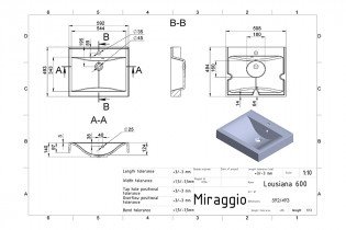 Miraggio - Nadpultni umivalnik Lousiana 600