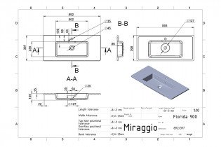 Miraggio - Nadpultni umivalnik Florida 900