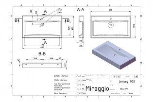 Miraggio - Nadpultni umivalnik Jersey 900