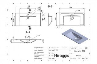Miraggio - Nadpultni umivalnik Ontario 900