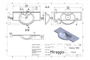 Miraggio - Nadpultni umivalnik Viena 1050