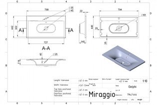Miraggio - Nadpultni umivalnik Delfi