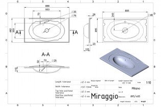 Miraggio - Nadpultni umivalnik Milano