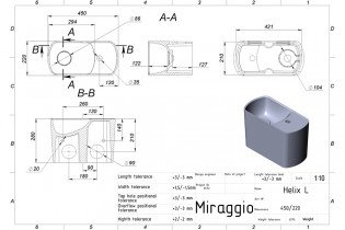 Miraggio - Umivalnik Helix 450 L