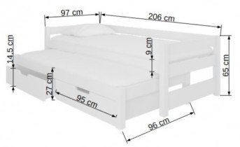 ADRK - Postelja Fraga 200x90 cm