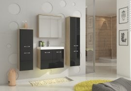 Visoki sijaj črna in hrast sonoma