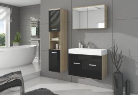 Visoki sijaj črna in hrast sonoma