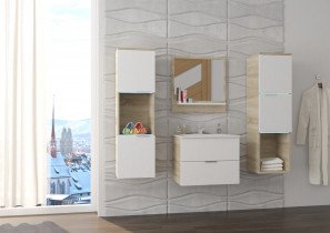 Set 2 - sonoma hrast in mat bela