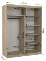 ADRK - Garderobna omara z drsnimi vrati Dorrigo - 150 cm