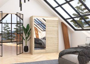 ADRK - Garderobna omara z drsnimi vrati Bianco - 150 cm