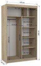 ADRK - Garderobna omara z drsnimi vrati Santos - 120 cm