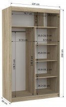ADRK - Garderobna omara z drsnimi vrati Kolorado - 120 cm