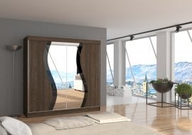 Garderobna omara z drsnimi vrati Ventura pepelnata - 200 cm 