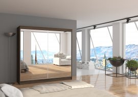 Garderobna omara z drsnimi vrati Laguna pepelnata - 200 cm