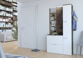 Hodnik Gilbert pepelnata barva in mat bela