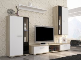 Dnevni TV regal Safir z led lučkami v mat barvnih kombinacijah