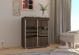 Regal Hugo z drsnimi vrati, pepelnata barva