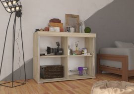 ADRK - Regal Aron z drsnimi vrati, pepelnata barva