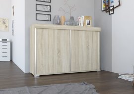Regal Artes z drsnimi vrati, hrast sonoma ali mat bela 