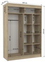 ADRK - Garderobna omara z drsnimi vrati Karen - 150 cm
