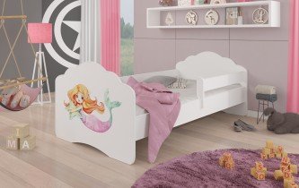 ADRK - Otroška postelja Casimo grafika z ograjico - 70x140 cm