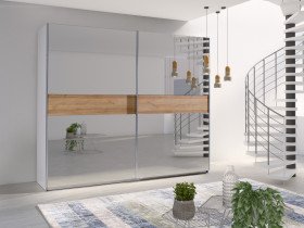 Lux 24 - Bela/riviera hrast + ogledalo